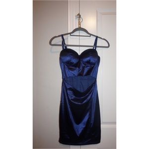 Blue satin dress
